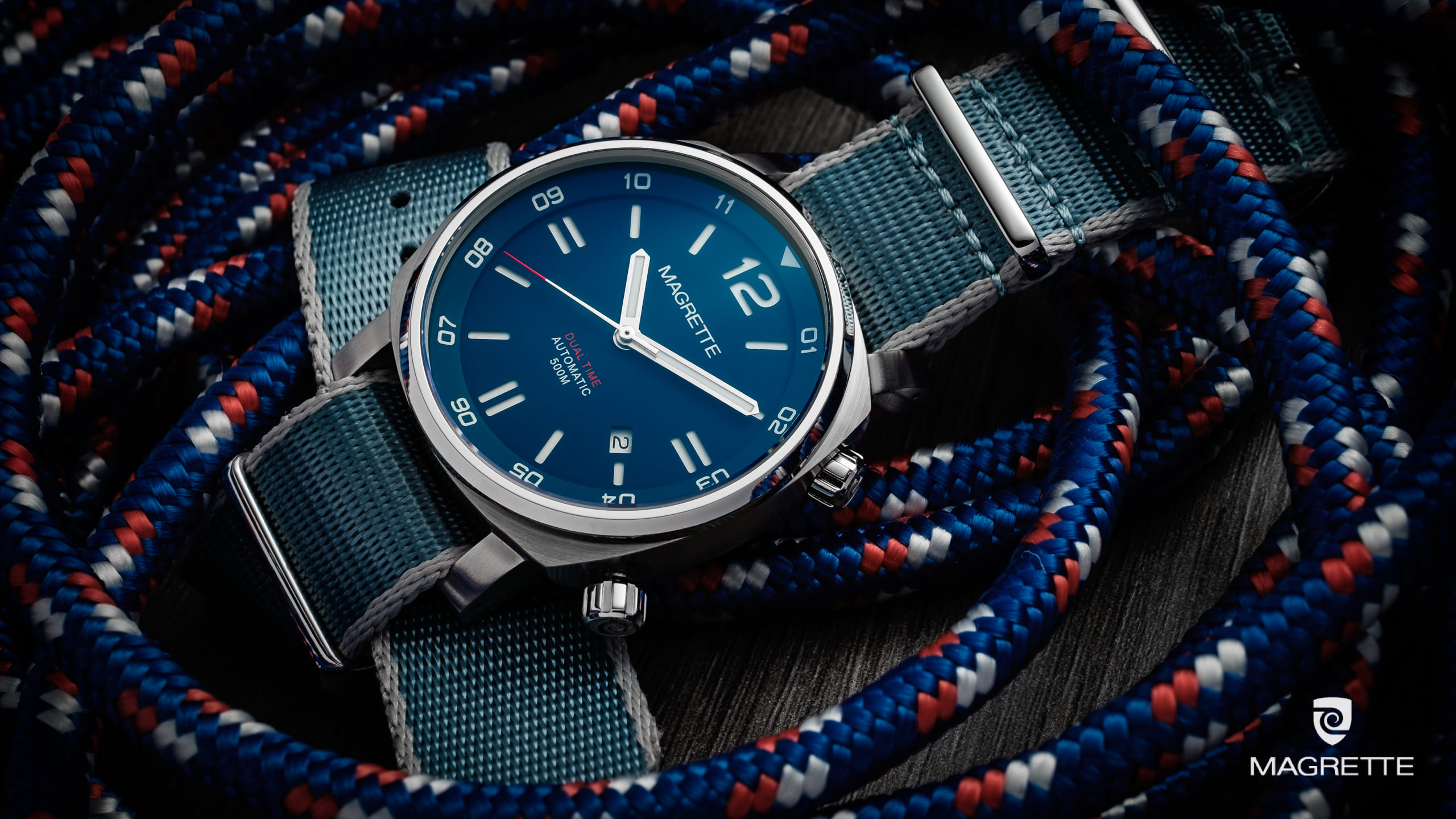 Magrette Timepeices -  dual time bluerope 