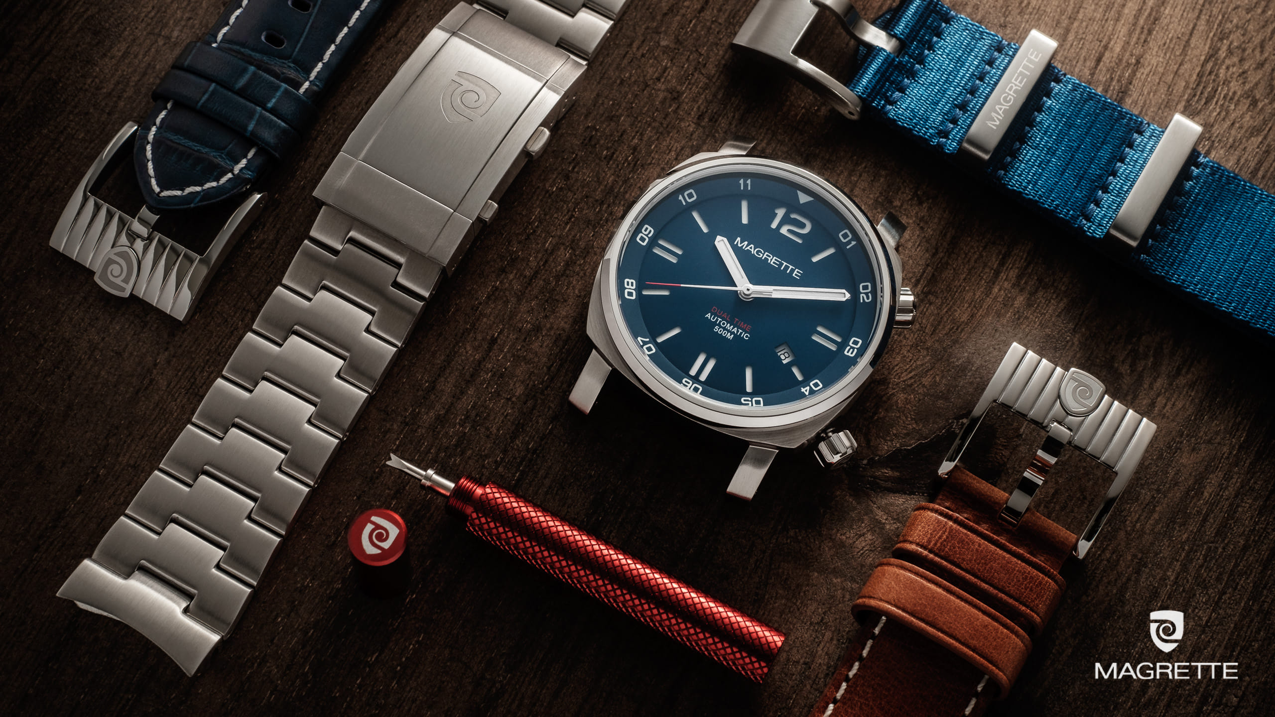Magrette Timepeices -  dualtime18 strapchange 