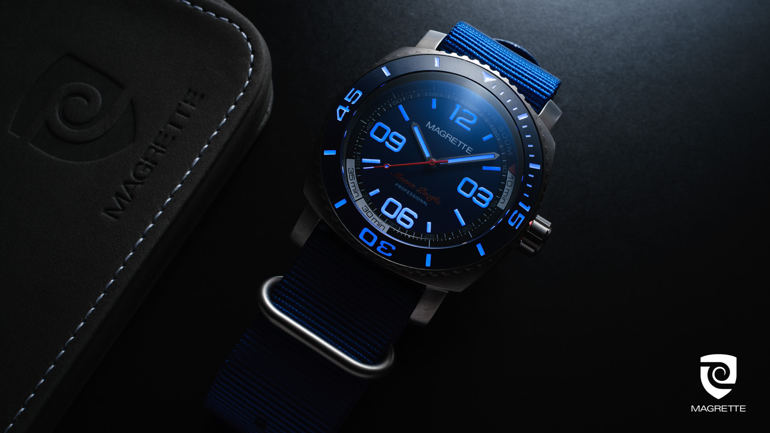 Magrette Timepeices -  mpp titanium ZULU lume