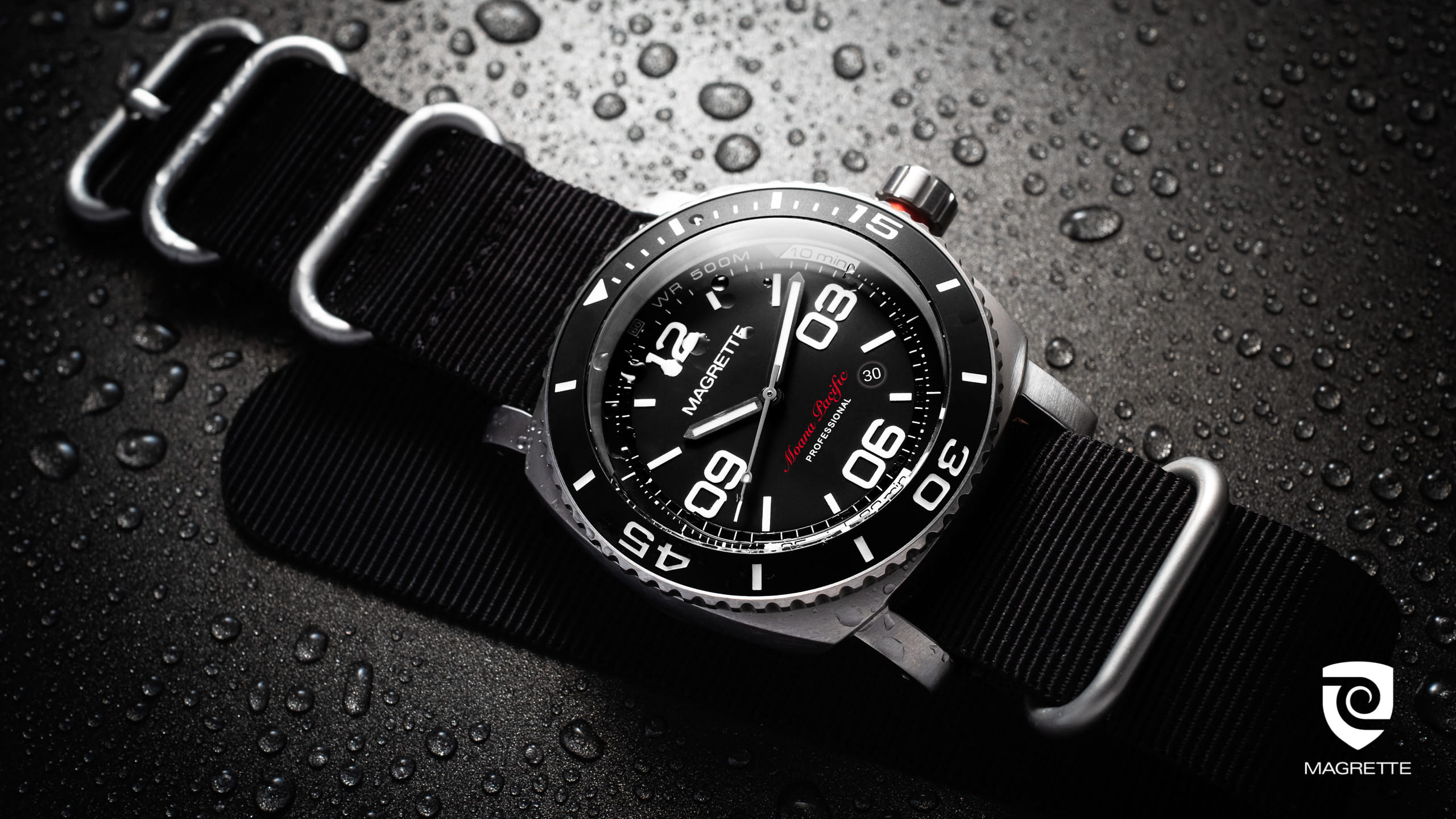 Magrette Timepeices -  mpp titanium black wet