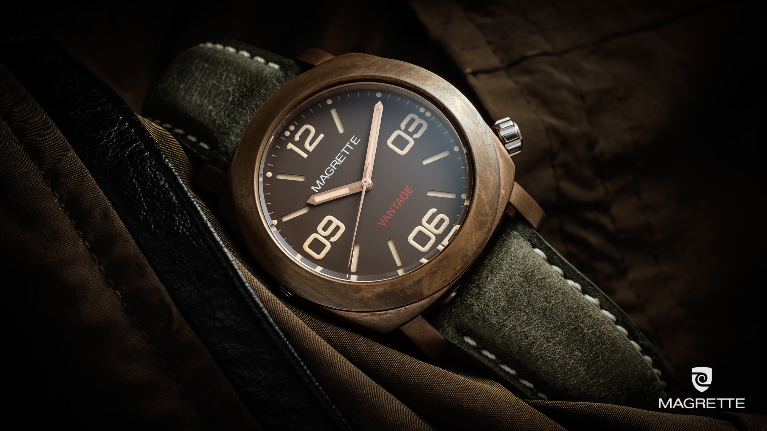 Magrette Timepeices -  vantage RIOS olive 
