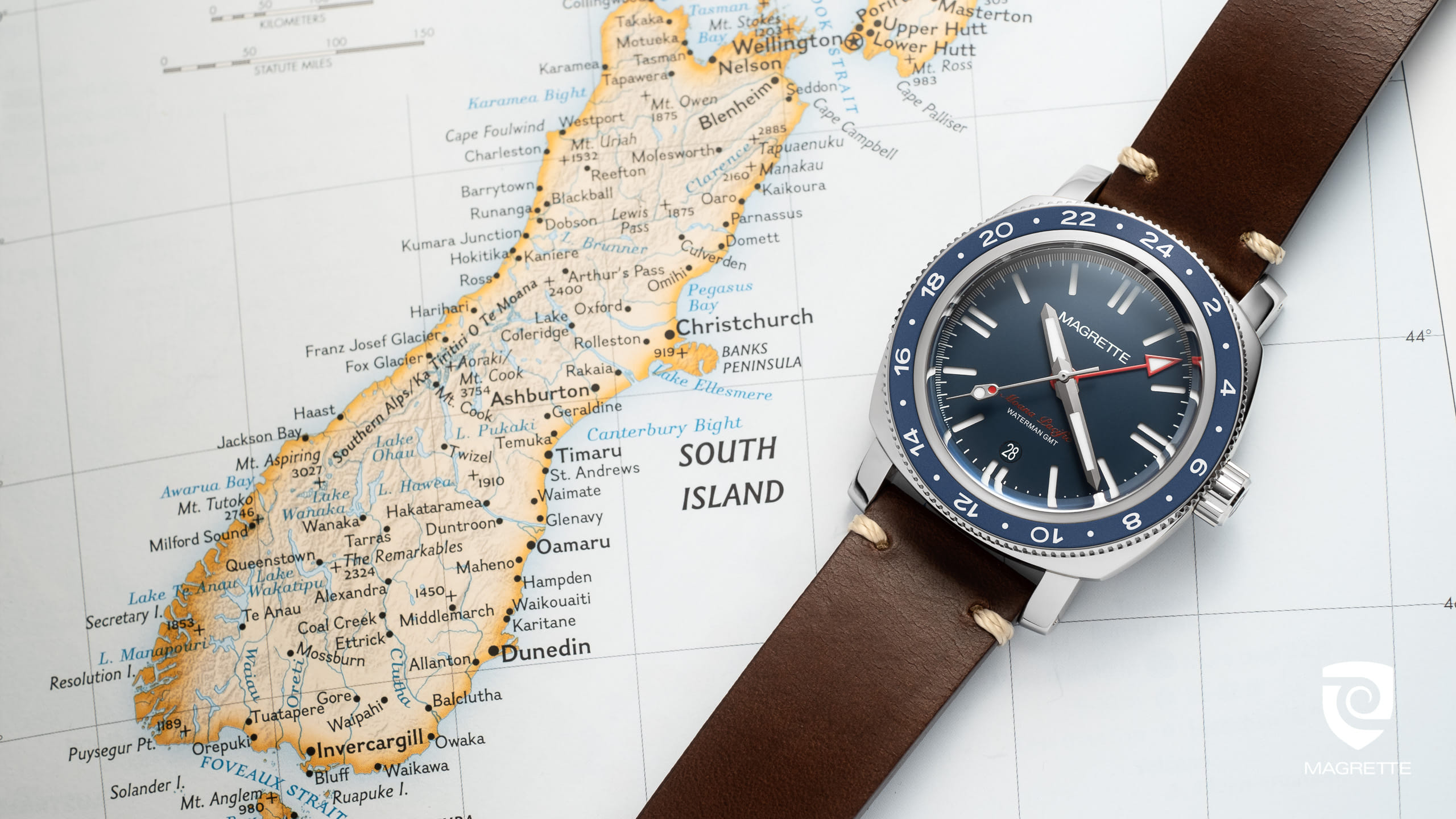 Magrette Timepeices -  waterman GMT map