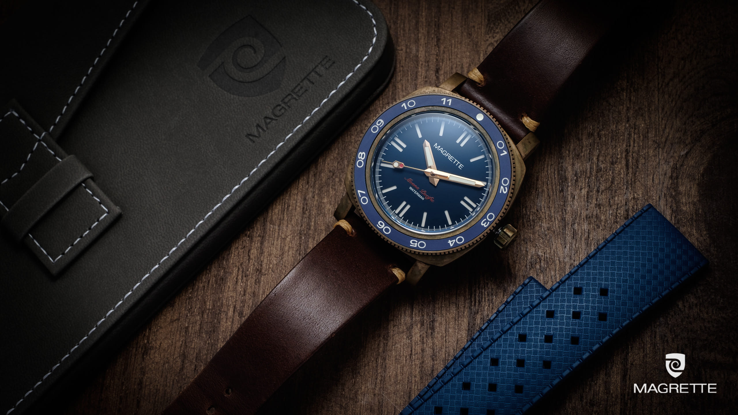 Magrette Timepeices -  waterman bronze desktop straps